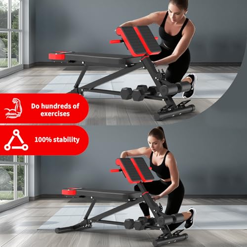 Image of K KiNGKANG Adjustable Weight Bench,Multi-Functional Roman Chair for Full All-in-One Body Workout Hyper Back Extension and Sit up