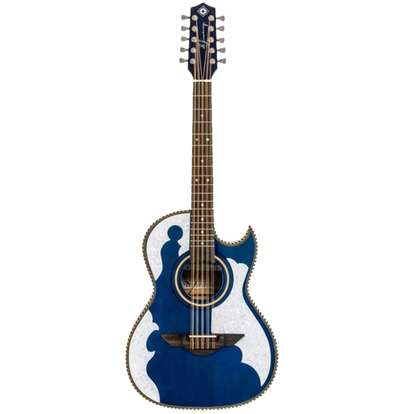 H. Jimenez, 7-String Acoustic-Electric Guitar, Ambidextrous, Blue (LBQ4ETB)