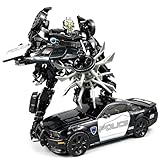 GERYNS Deformation Robot Toy 7.9 Inches Police Car Action Figure for Adults Kids