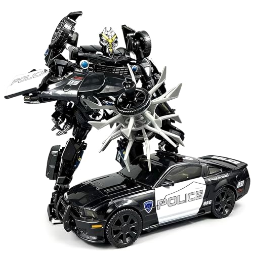 GERYNS Deformation Robot Toy 7.9 Inches Police Car Action Figure for Adults Kids