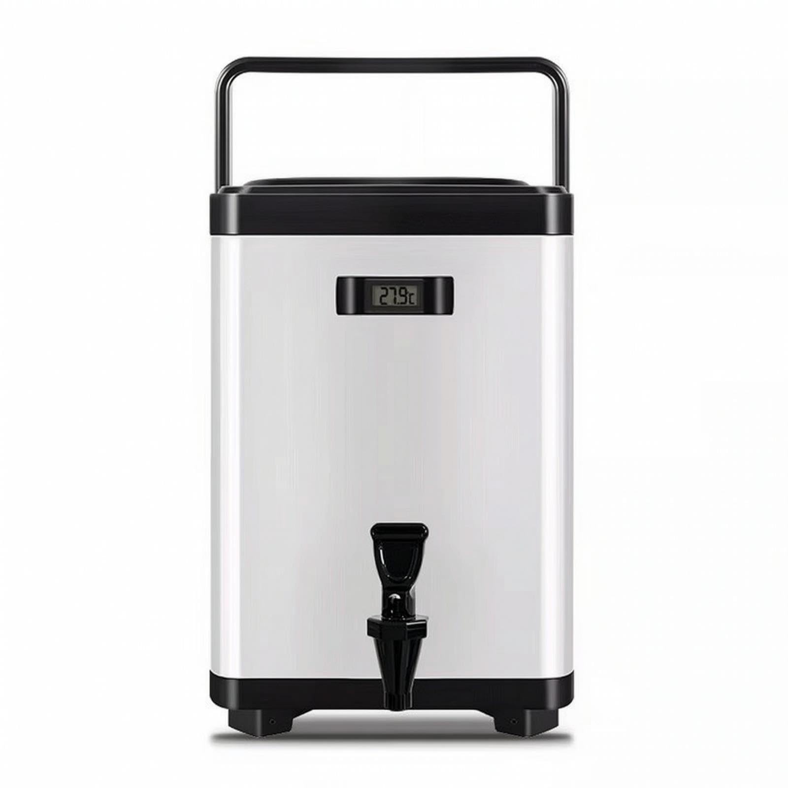 Beverage Dispenser with Thermometer Stainless Steel Beverage Dispenser with Faucet Square Bucket for Restaurants, Breakfast Counters White 12L with Thermometer-image-25