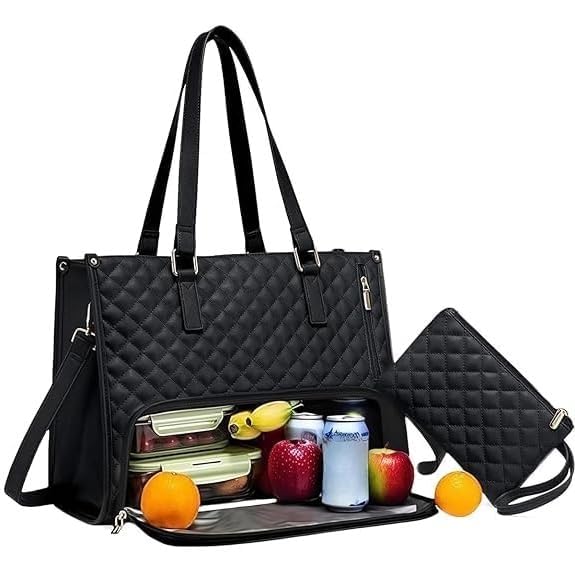 3 in 1 Women Handbag Set | Stylish Tote Bag with Insulated Lunch Compartment & Purse | Large Shoulder Bag for Office, Business, Travel, Beach | Laptop & Lunch Tote Combo,Pack of 1,Multi Color 3 in 1 Women Handbag Set | Stylish Tote Bag with Insulated Lunch Compartment & Purse | Large Shoulder Bag for Office, Business, Travel, Beach | Laptop & Lunch Tote Combo,Pack of 1,Multi Color