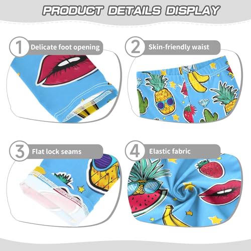 ALAZA Girls' Leggings Children's Yoga Pants Skinny Printed Dance Fruits Cactus Wow Comfortable 4T2