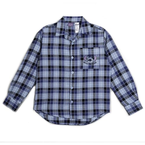Disney Lilo & Stitch Girls Flannel Button Down Shirt Little Kid to Big Kid Sizes (4-14-16)
