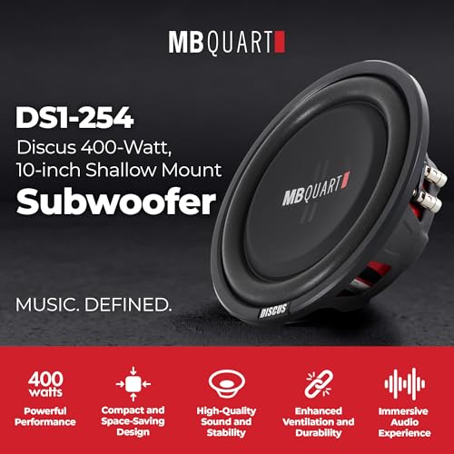 MB Quart Discus 10 Inch 400W Shallow Mount 4 Ohm DVC Car Subwoofer, 2 Pack - image 2