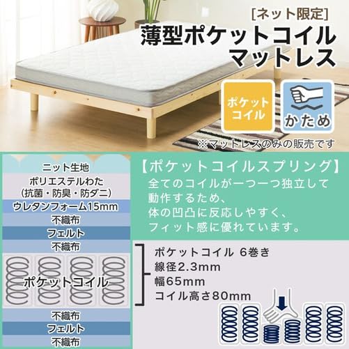 Amazon.co.jp: ニトリ(NITORI) 薄型ポケットコイルマットレス