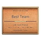 SANNYRA Adjustable Best Team Morse Code Bracelet, Secret Message Friendship Trendy Jewelry for Women, 14k Gold Plated Beads on Silk Cord Friendship Gift for Her