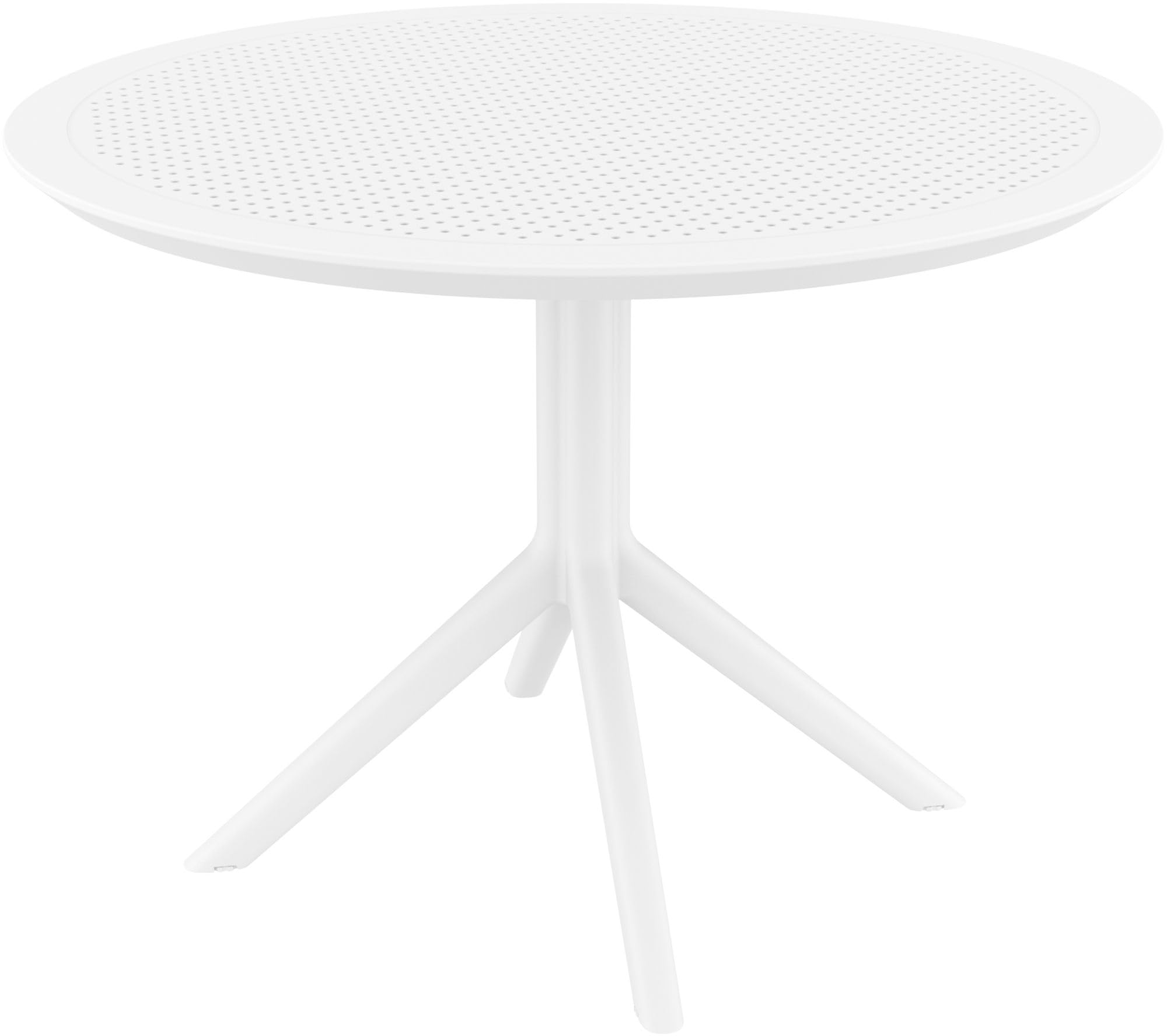 CLP Tavolo da Giardino Sky Ø 105 cm Rotondo, Bistrò Esterno in Polipropilene Resistente a UV e Intemperie, Stabile, Altezza 74 cm, Colore:Bianco