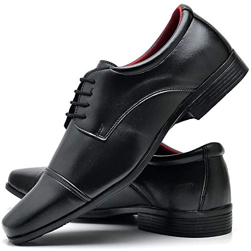 Kit 2 Pares Sapato Social ZARU Preto e Marrom Dubuy R807 (43, PRETO/MARROM)