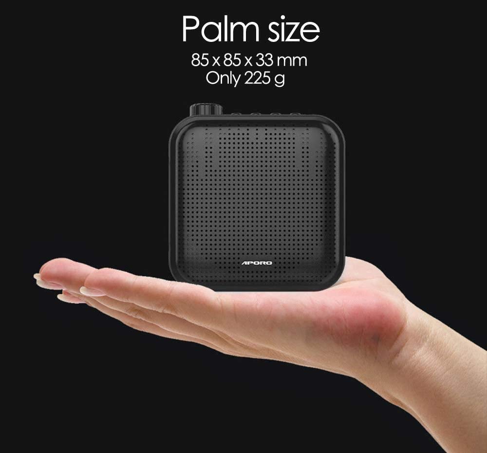 QINGTIAN Amplificador de Voz,Sistema de PA Recargable de 12 vatios (1200 mAh) con micrófono con Cable para Maestros,guía turístico y más (Negro/Rojo)