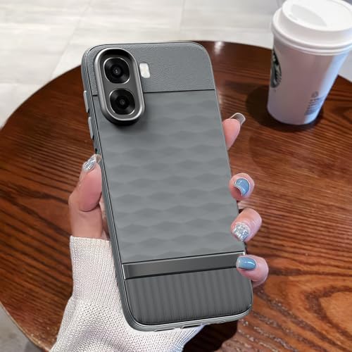 Image of Pikkme Back Cover for Oppo A6X 5G Camera Protection 3D Hexa Cube Design Silicone Protective Bumper Case (Grey)
