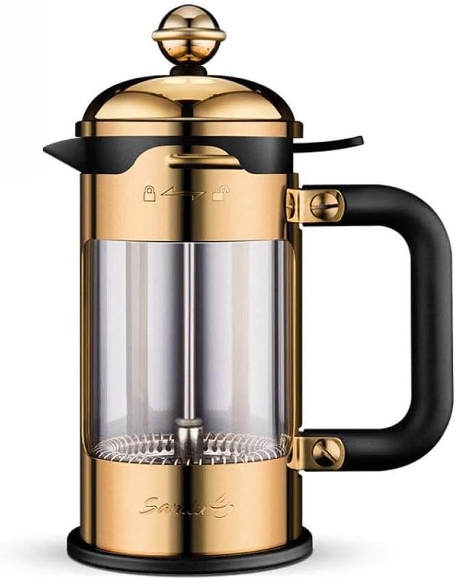 French Press Coffee Maker,Household French Filter Pressure Hand-pushed Heat-resistant Glass Filter Tea Maker, can Be Used As A Coffee Or Tea Press (Size : 600ML)