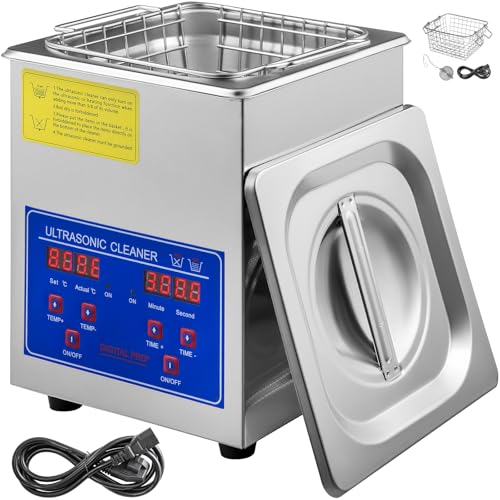 Happybuy 2L Ultrasonic Cleaner, Digital 40kHz Stainless Steel Parts Cleaner for Jewelry, Glasses, Watches, 110V