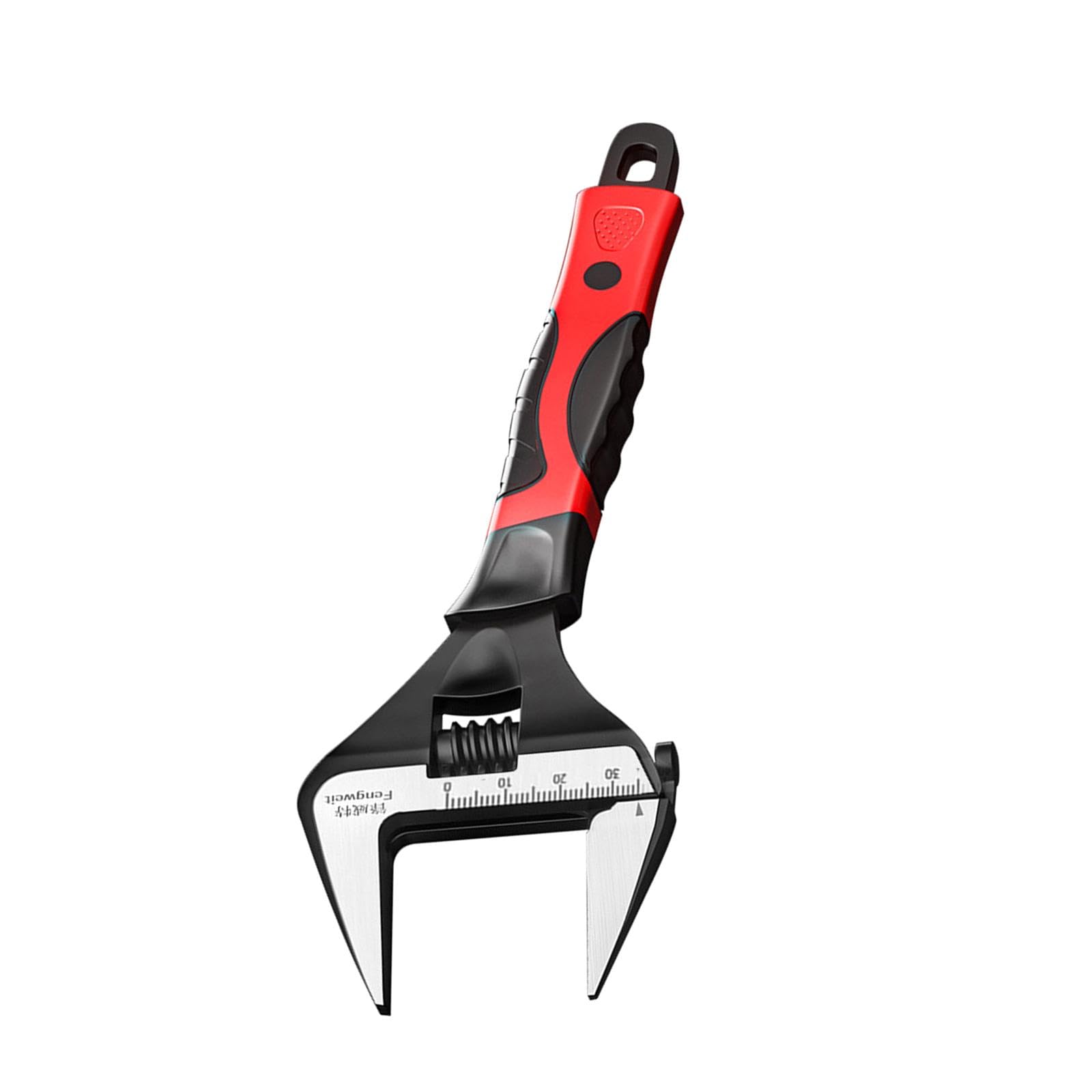 Juego de 5 llaves de apertura grande ajustables para reparaciones del hogar, electrodomésticos, lavabo, 8 pulgadas, negro y rojo, 8 pulgadas