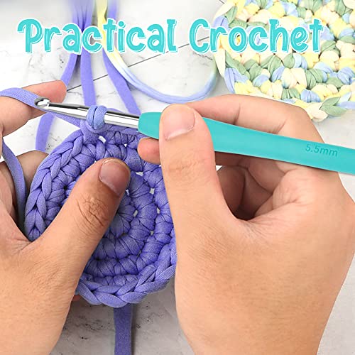 Image of Crochet Hook, 5.5 mm Ergonomic Crochet Hook, Crochet Needles, Ergonomic Handle for Arthritic Hands, Knitting Needles with Soft Handle Beginners and Experienced Crochet Hobbyists (5.5 mm)