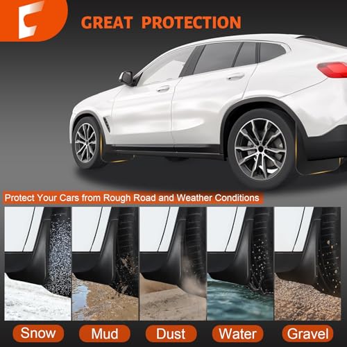 Image of Upgraded Mud Flaps Fit for Ford F150 2026 2025 2024 2023 2022 2021, Mud Flaps for Pickup Trucks Splash Guard Compatible with 2025 Ford F150 Accessories, No Drilling Mud Gards Mudflaps, Set of 4