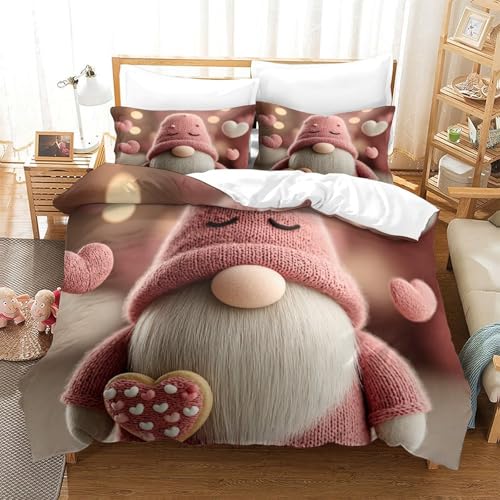 Housse de couette Valentin hypoallergique 3D zippée super douce