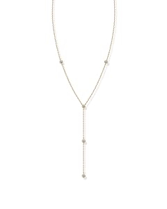 PAVOI 14K Gold Plated Drop Lariat Chain for Women - Gold Cubic Zirconia Long Necklace - Station Star