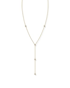 PAVOI 14K Gold Plated Drop Lariat Chain for Women - Gold Cubic Zirconia Long Necklace - Station Star