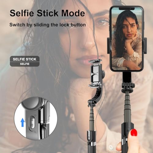 SRIKEKL Gimbal Stabilizer voor Smartphone, Selfie Stick statief met afstandsbediening, automatische balans 360 ° rotatie, 1-assige telefoongimbal voor groepsselfies Live Streaming Tiktok video-opname - Afbeelding 6
