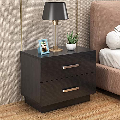 ZXFDM Modern Wooden Campaign Side Table, Mid Century Bedside Table