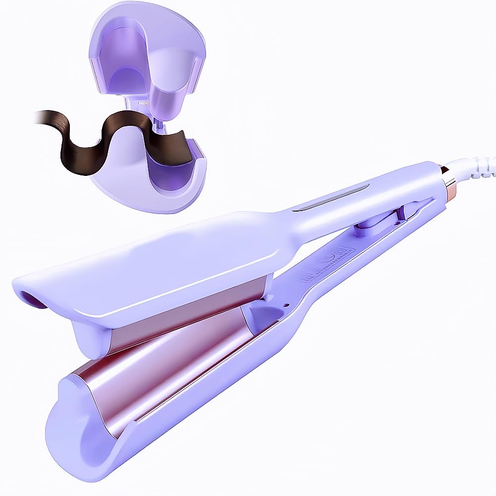 Double Barrel Curling Iron Hair Curler, 1.25 Inch (32mm) Hair Waver, 2 Barrel Wavy Hair Curler Curling Wand, Beach Wave Crimper Iron for Short Long Hair Dual Voltage