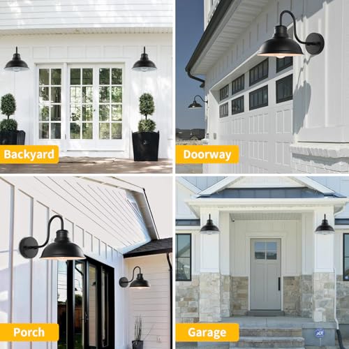 Image of Barn Light Outdoor Wall Lights 8 inch Exterior Lighting Fixtures 2 Pack