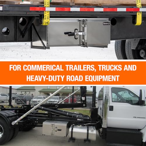 Image of Buyers Products 1762648, 24x24x72 Smooth Aluminum Underbody Truck Tool Box with Double Barn Door, Cam‑Lock Hardware, Rain Gutter Seal, Universal Mount Storage for Flatbed and Trailer Use