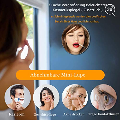 60 cm ronde badkamerspiegel - LED badkamerspiegel met digitale klok, LED-licht, touch-schakelaar - Image 6