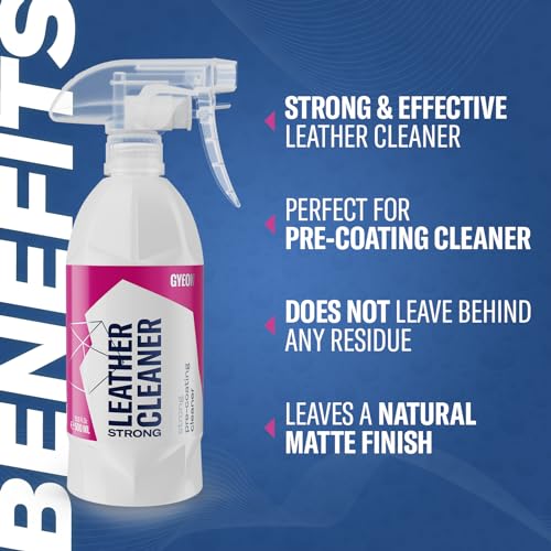 Image of GYEON Leather Cleaner Strong 500 ml - Strong Car Leather Cleaner Safe for All Leather Types - Remove Dirt and Oil from All Leather to Prepare for Protection