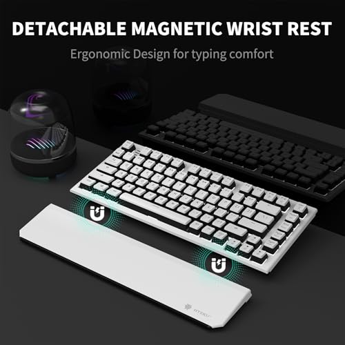 Hexgears X2 TKL Wireless Mechanical Gaming Keyboard with Magnetic Wrist Rest, Dual-Mode 2.4GHz/USB-C Ergonomic Keyboard, Pre-lubed Linear Switches, White LED Backlit Computer Gaming Keyboards - Image 5