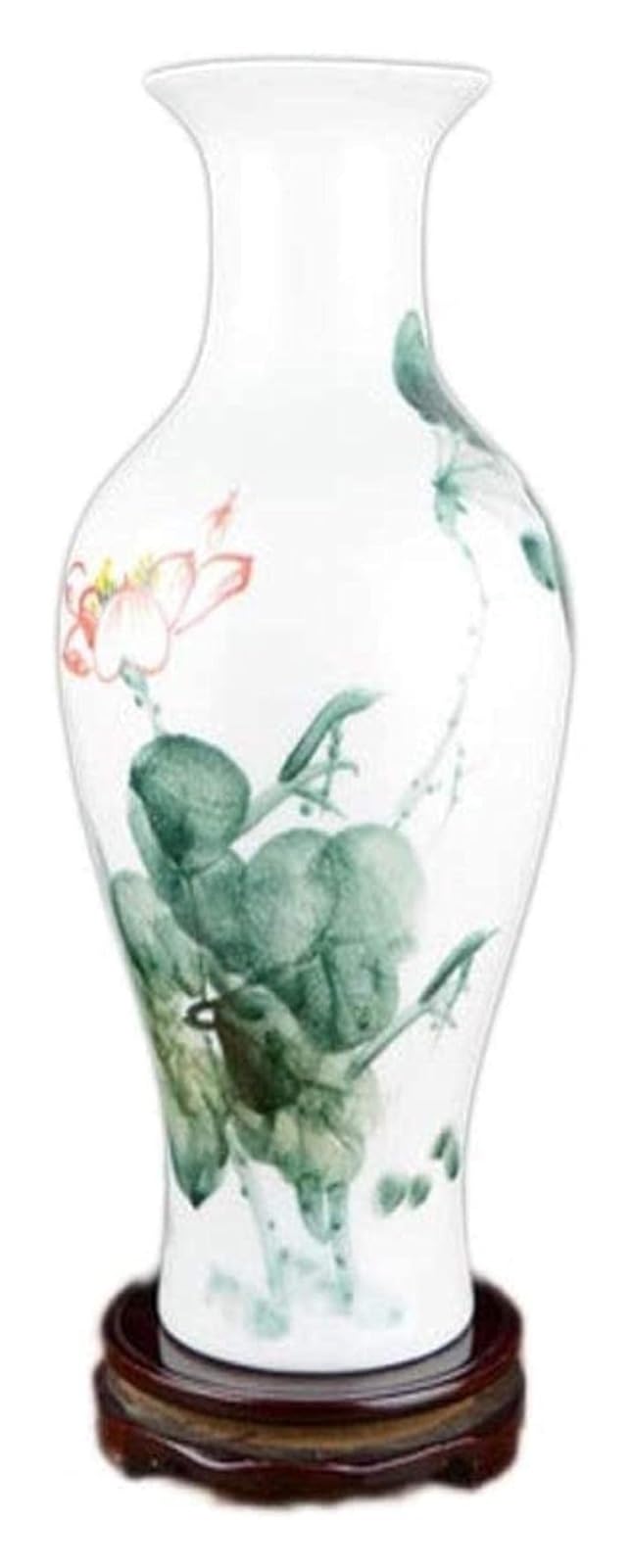 Vase Desktop Ceramic Handmade Crafts With Rotating Base Lotus Pattern Office Accessories for Flowers