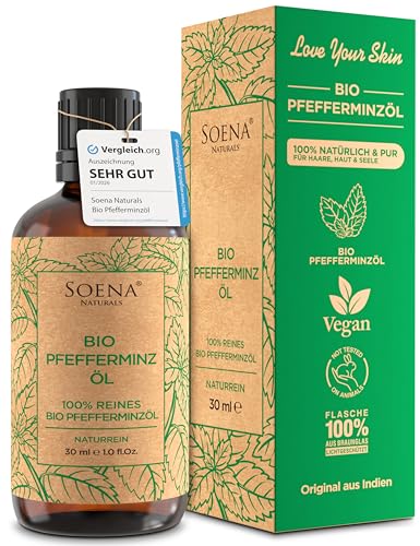 BIO PFEFFERMINZÖL | 100% Natürlich & Pur - Ätherisches Öl | Minzöl - | Aromatherapie - Lindert Kopfschmerzen | Therapeutisches Öl