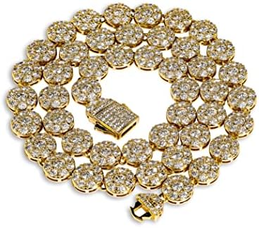 TOPGRILLZ 14K Hip Hop CZ Lab Diamond Rhinestone Tennis Chain Necklace (Gold 20'')