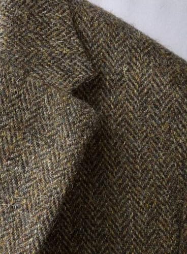 Men's Herringbone Tweed Blazer Two Buttons Lightweight Casual Jacket Prom Suit Jacket4