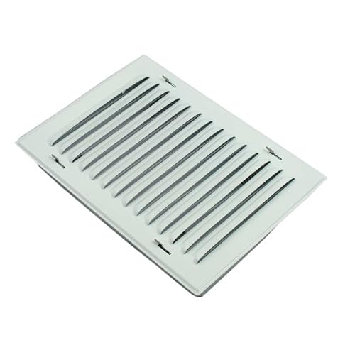 Griglia di ventilazione in metallo, bianca, 165 x 230 mm, verniciata a polvere, con telaio e rete di protezione