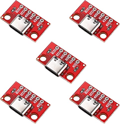PENGLIN 5PCS USB Type-C Breakout Board Serial Breakout Connecteur Femelle Carte de Conversion PCB 6P