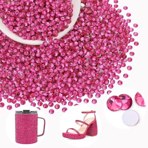Image of 2000PCS SS20 /5mm Crystal Glass Rhinestones for Bedazzling (Rose) | Flatback Rhinestones for Crafting DIY Nail Art Makeup Decoration, Gems Diomand Charms for Tumbler Shoes Clothing Mug