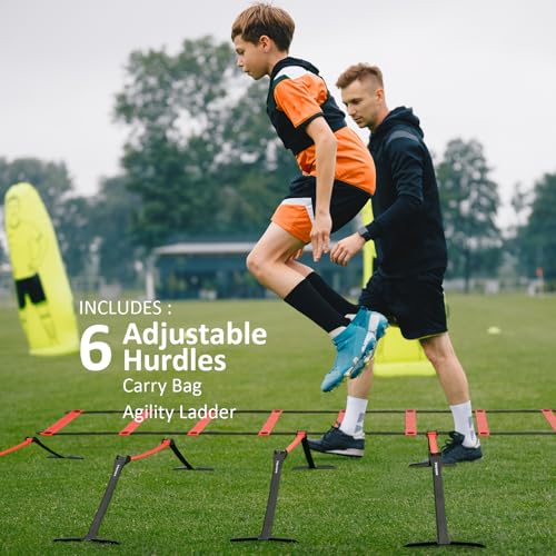 Xerceo Premium Adjustable and Collapsible Hurdle and Agility Ladder Set for Athletes, Super Portable and Lightweight, with Carrying Bag - Thumbnail 7