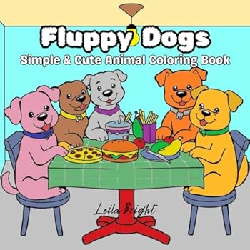 Paperback Fluppy Dogs: Simple & Cute Animal Coloring Book