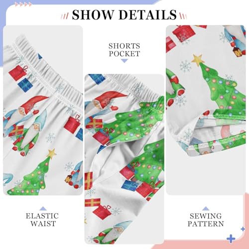 Gnome and Xmas Trees Boys Long Pants Soft Trousers Elastic Waist Kids Lounge Bottoms with Pockets S-XL4