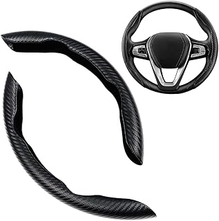Foreverup Universal Car Steering Wheel Cover, Steering Wheel Cover Booster, Carbon Non-Slip Steering Wheel Cover, Ultralight Car Decoration Interior Accessories for Most Car Vehicles SUVs (Black)