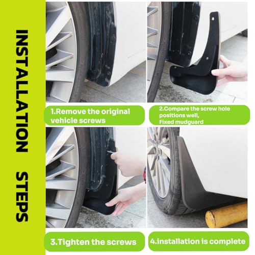 Image of Mud Flaps Compatible with 2025 2026 Toyota 4Runner (Normal) No-Drill Front & Rear Side 4PCS Mud Splash Guard 6th Gen 4 Runner Accessories (NOT for TRD PRO, Trailhunter)
