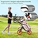 ULTIMATE 4 Wheel Golf Push Cart, Folding Golf Walking Cart w/Elastic Straps, Umbrella&Cup Holder, Scoreboard Storage, Lightweight Golf Trolley Cart w/Height Adjustable Handle&Foot Brake (Red)