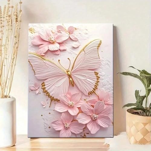 Tableau sur toile fleur papillon pour raviver un mur blanc vide