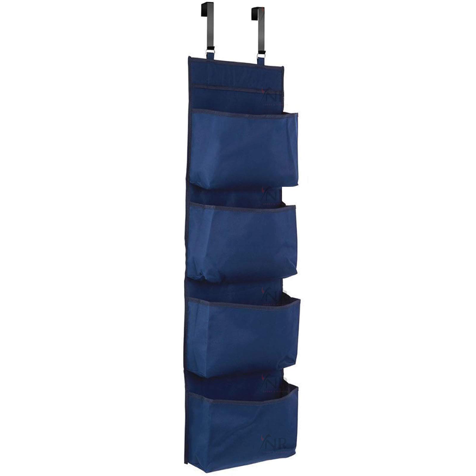 YNR NEW 4 SECTION OVER DOOR HANGING WARDROBE STORAGE UNIT CLOTHES SHOE ORGANISER IN Polyester Polyester (BLUE)