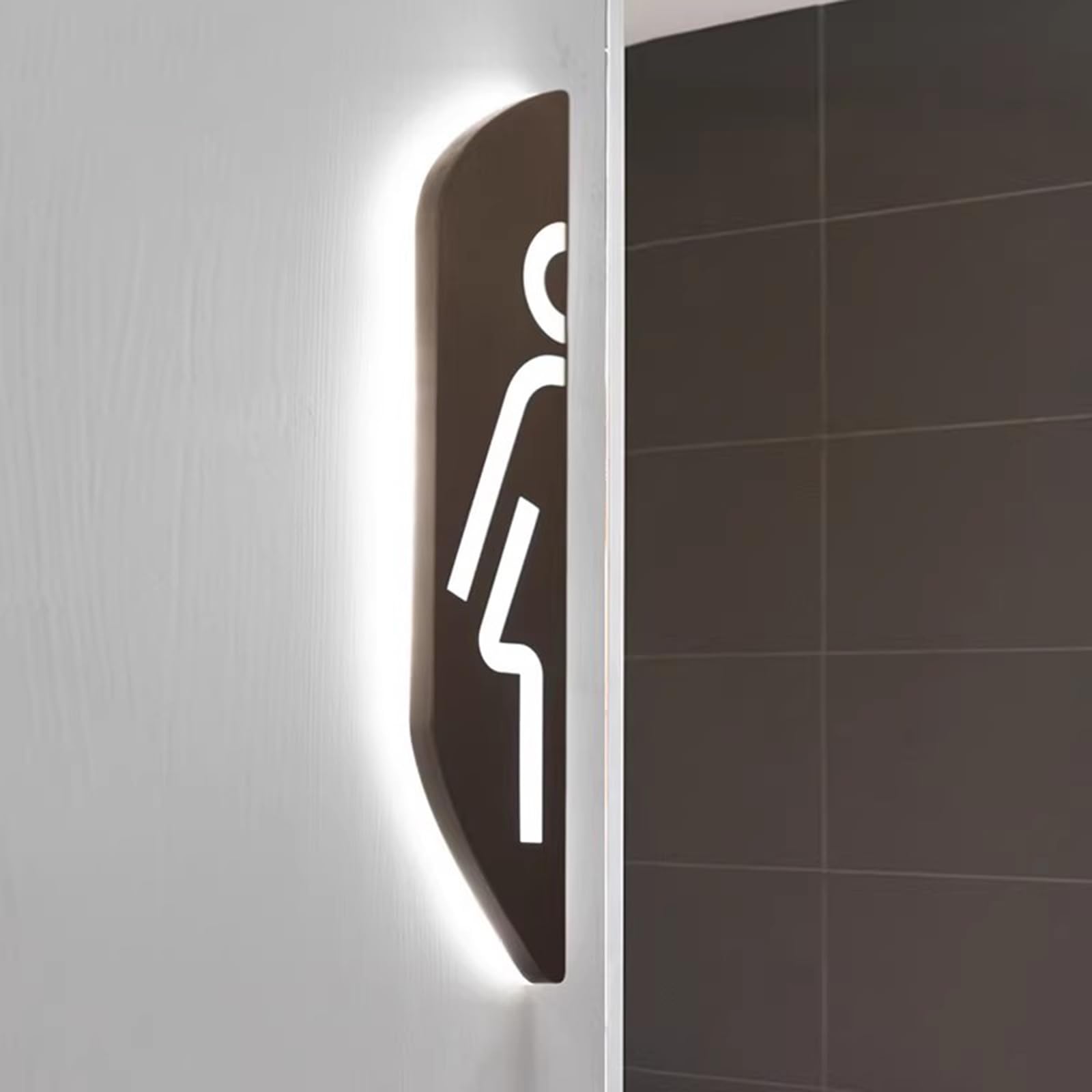 vrfvsdasAAS LED restroom sign, Wall Hanging, Stainless Steel and Acrylic Lighted Lit Sign, for Business Bar Mall Washroom