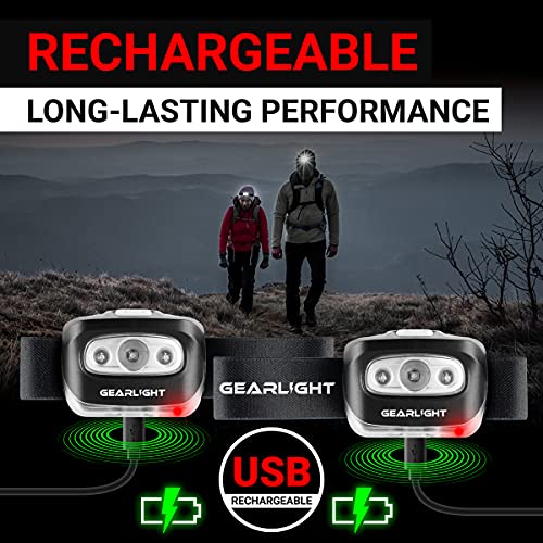 GearLight-USB-Rechargeable-Headlamp-Flashlight-S500-Running-Camping-and-Outdoor-LED-Headlight-Camping-Headlamps-Head-Lamp-Light-for-Adults-Kids-Emergency-Gear-2-Pack