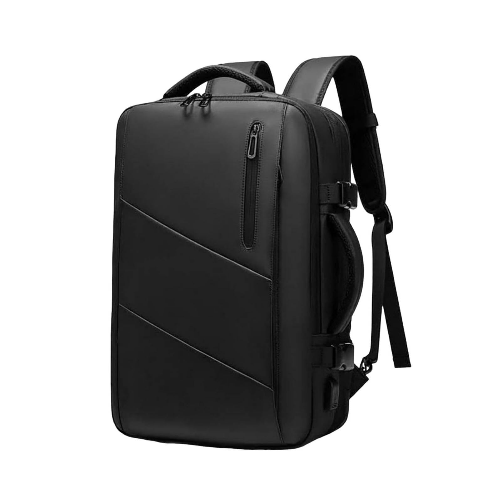 Mochila Expandible Hombre Mochila de Viaje Mochila para Portátil Mochila con Puerto USB y Separación Húmedo Seco en Oxford y
