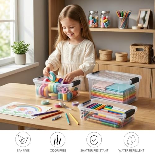 Image of Superio 1.27 Quart Clear Plastic Storage Containers with Lids, Stackable Organizer Bins, BPA-Free Storage Boxes for Home, Office, Dorm & Classroom, 36 Pack